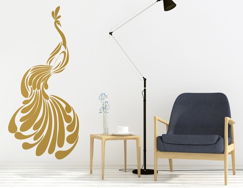 Wandtattoo „Vintage Pfau“ für Extravaganz im Raum