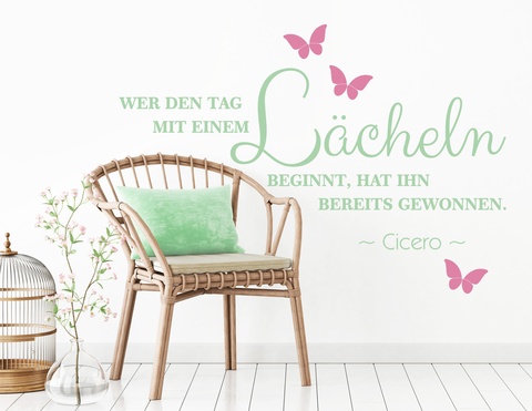 Wandtattoo „Tag mit Lächeln” für gute Laune