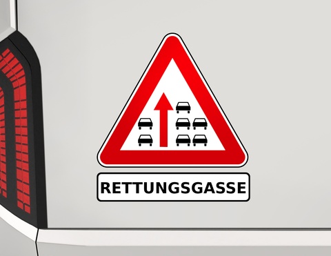 Autoaufkleber Fahrzeughinweis Rettungsgasse