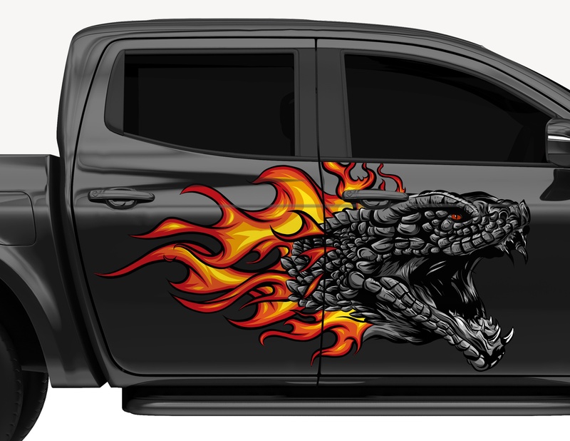 Autoaufkleber Godzilla on Fire