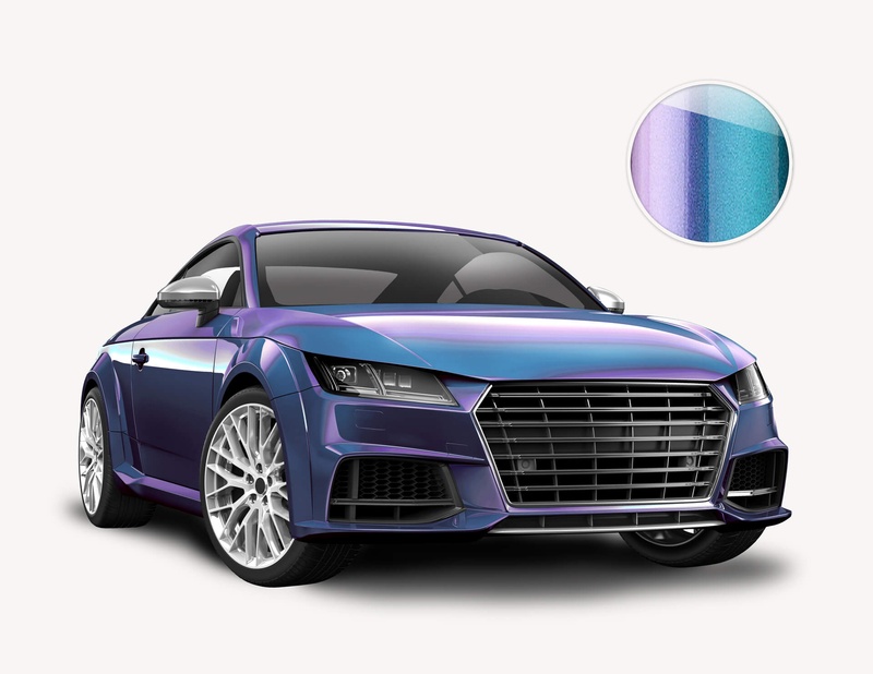 Car Wrapping Autofolie Flip Flop Türkis Lavendel glänzend
