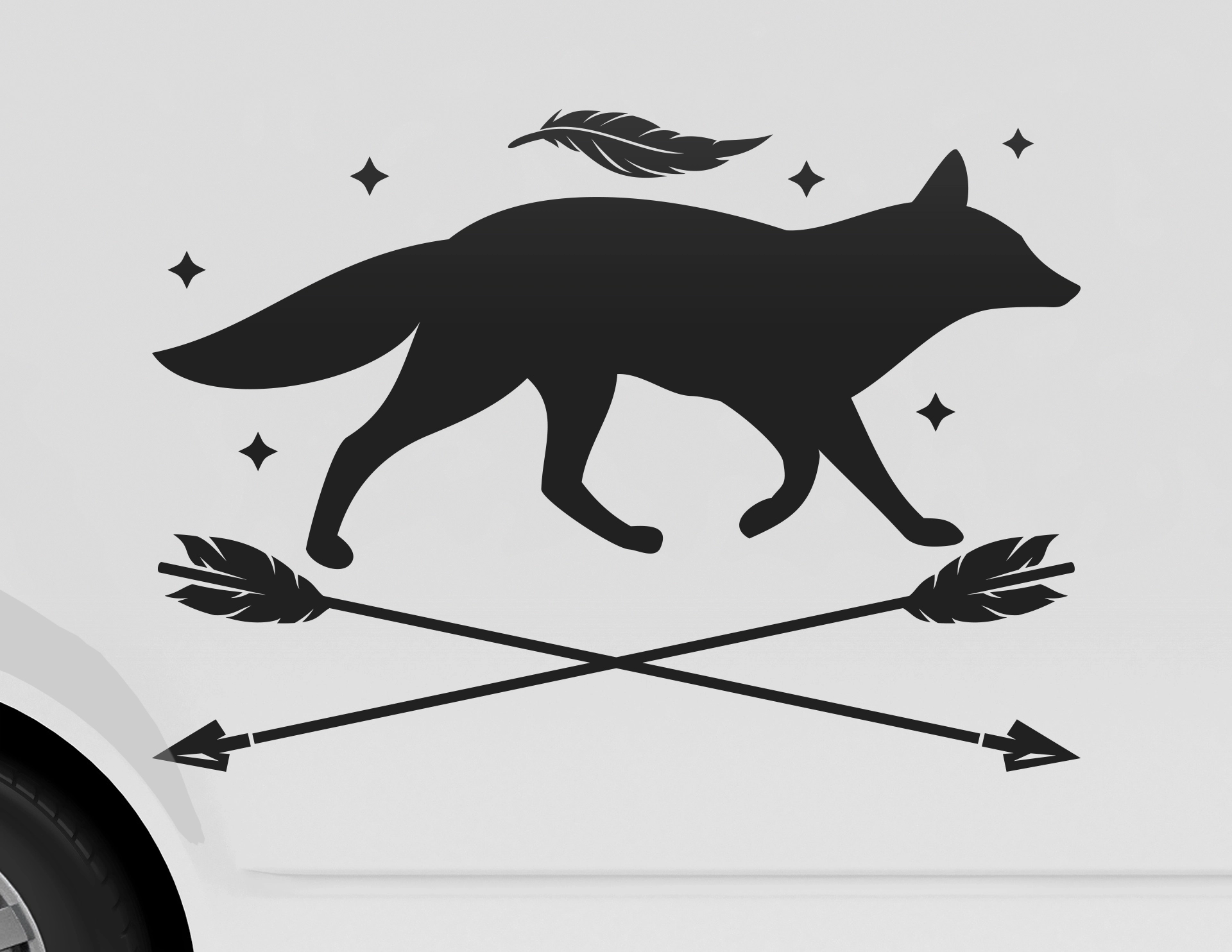 Vinyl-Aufkleber Mit Fuchs-Motiv – 2 Stück, 10 Cm Hoch, Glänzend, Für Auto, Laptop & Basteln