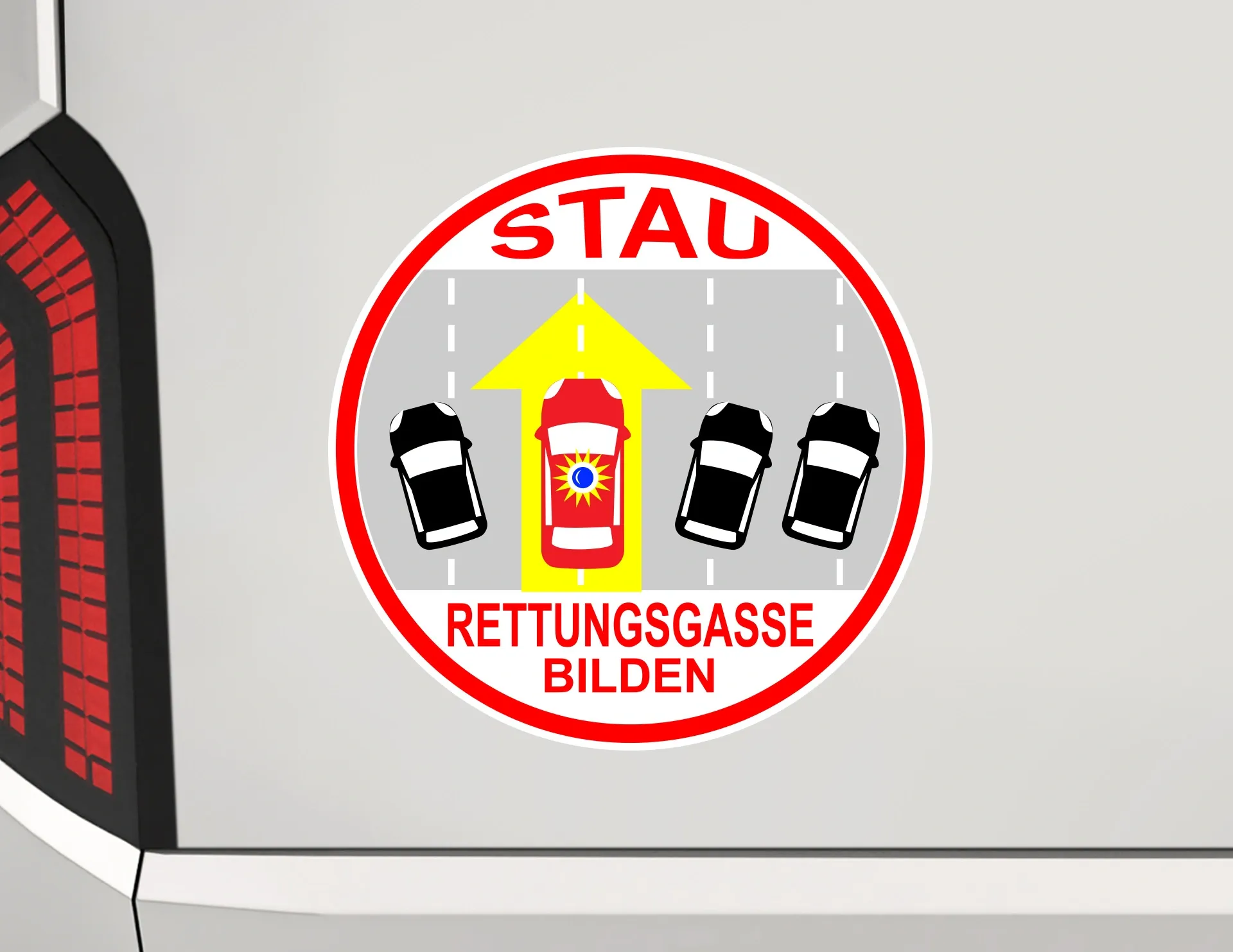 Autoaufkleber Stau  Rettungsgasse bilden