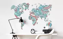 Wandtattoo Weltkarte