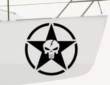 Bootsaufkleber Skull Star