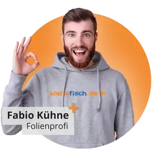 Folienprofi - mit Hoodie und Handzeichen perfekt