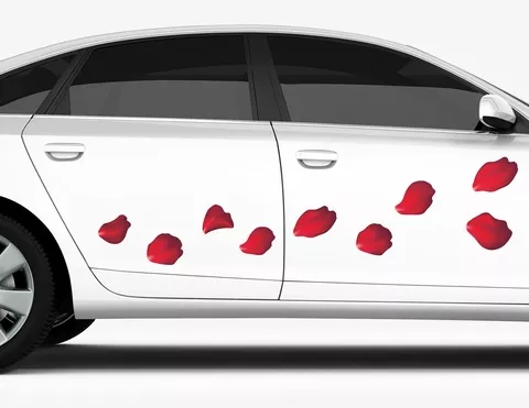 Autoaufkleber Rote Rosenblätter Autoaufkleber Rote Rosenblätter