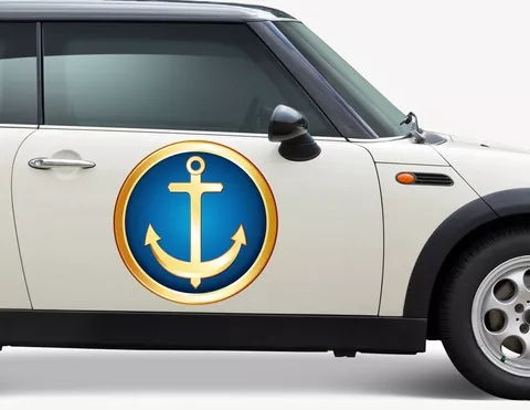 Autoaufkleber Anker Ocean Gold Autoaufkleber Anker Ocean Gold