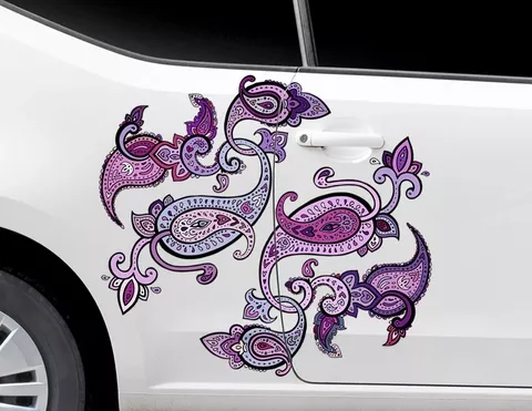 Autoaufkleber Violet Paisley Autoaufkleber Violet Paisley