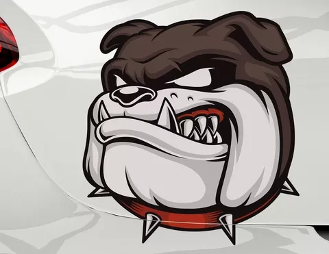 Autoaufkleber Bulldogge Cooper Autoaufkleber Bulldogge Cooper