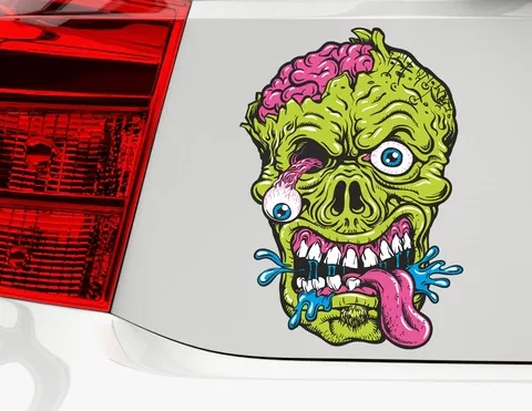 Autoaufkleber Green Zombie Head Autoaufkleber Green Zombie Head