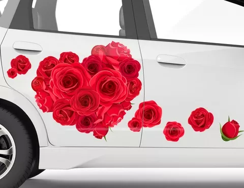 Autoaufkleber Rotes Rosenherz Autoaufkleber Rotes Rosenherz