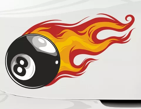 Autoaufkleber Burning Eightball Autoaufkleber Burning Eightball