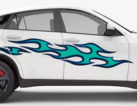 Autoaufkleber Blue Flames Autoaufkleber Blue Flames