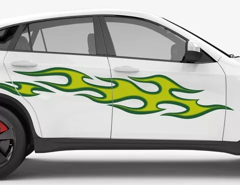Autoaufkleber Green Flames Autoaufkleber Green Flames