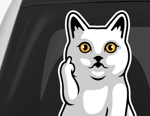 Autoaufkleber FU Kitty Autoaufkleber FU Kitty