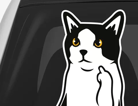 Autoaufkleber FU Cat Autoaufkleber FU Cat