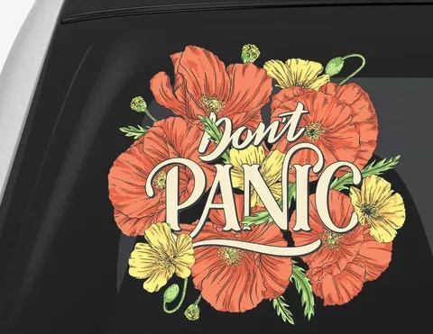 Autoaufkleber Don't Panic Poppies Autoaufkleber Don't Panic Poppies