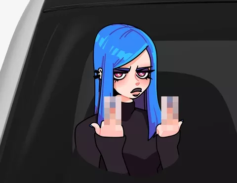 Autoaufkleber Anime Angry Girl