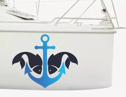 Bootsaufkleber Ankerfisch Bootsaufkleber Ankerfisch