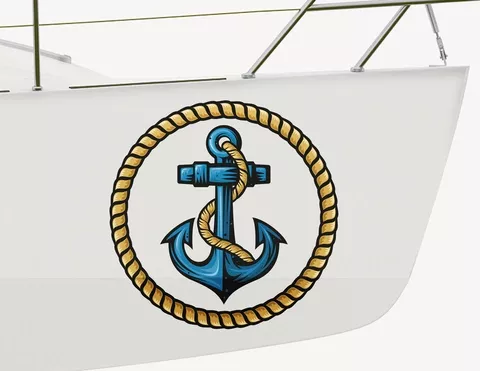 Bootsaufkleber Anker-Tau-Emblem