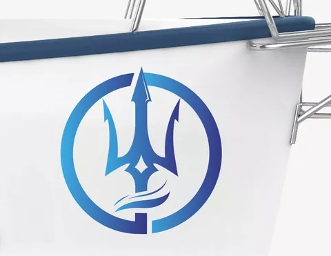 Bootsaufkleber Dreizack Emblem Bootsaufkleber Dreizack Emblem