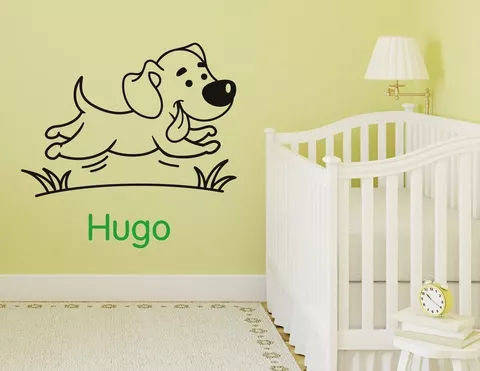 Süßes Wandtattoo "Hundefreund Hugo" mit Wunschnamen