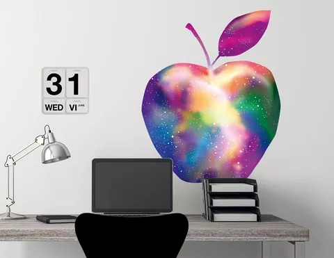 Wandtattoo Apfel mit Regenbogen-Galaxie Wandtattoo Apfel mit Regenbogen-Galaxie
