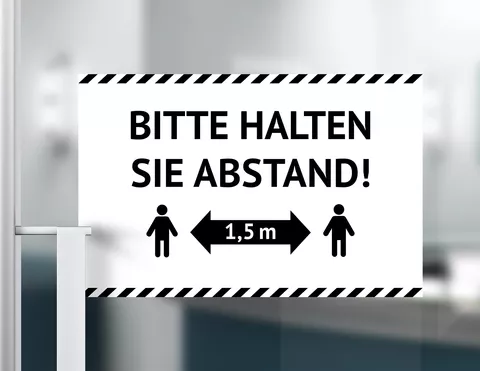 Aufkleber Bitte halten Sie Abstand Aufkleber Bitte halten Sie Abstand