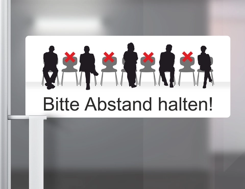 Aufkleber „Bitte Hände Desinfizieren“ – Selbstklebend, Witterungsbeständig | Schwarz/Weiß, Größe 30 Cm, Made In Germany