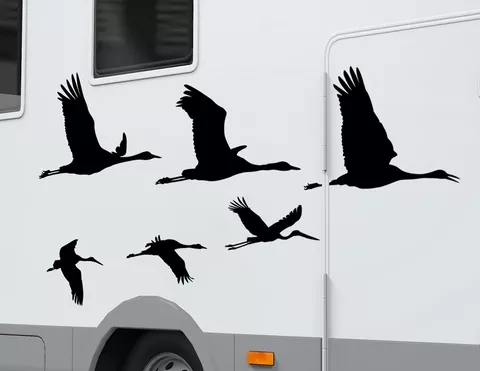 Autoaufkleber Flug der Zugvögel