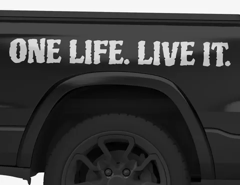 Autoaufkleber One Life. Live it. Autoaufkleber One Life. Live it.