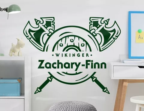 Wandtattoo Schild & Axt Wikingeremblem