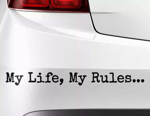 Autoaufkleber My Life, My Rules Typewriter Autoaufkleber My Life, My Rules Typewriter