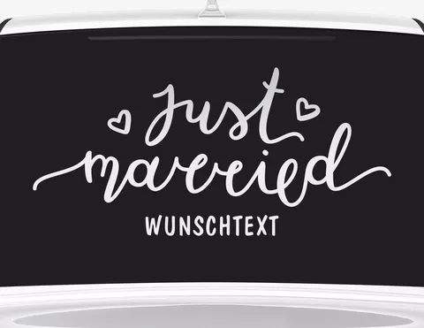 Autoaufkleber Two Hearts Just Married Autoaufkleber Two Hearts Just Married