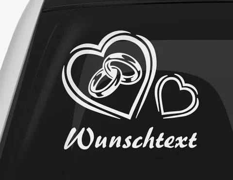 Autoaufkleber Ringe der Herzen Autoaufkleber Ringe der Herzen