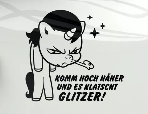 Autoaufkleber Es klatscht Glitzer! Autoaufkleber Es klatscht Glitzer!