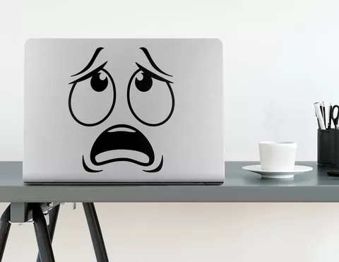 Wandtattoo Cartoon Worried Face