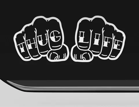 Autoaufkleber Thug Life Faust Tattoo  Autoaufkleber Thug Life Faust Tattoo
