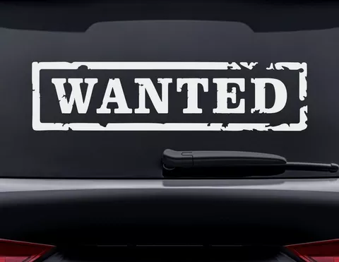Autoaufkleber Wanted Stempel Autoaufkleber Wanted Stempel