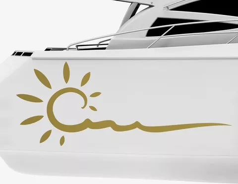 Bootsaufkleber Wavy Sun Liner