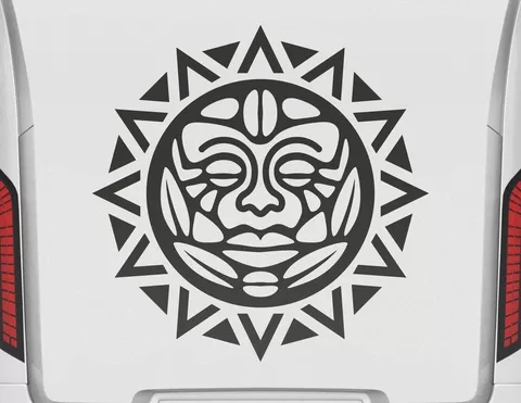 Autoaufkleber Azteken Sonnen-Tribal