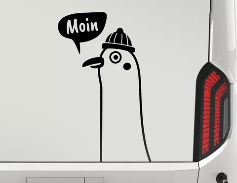 Autoaufkleber Moin Möwe