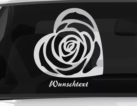 Autoaufkleber Rosenherz Autoaufkleber Rosenherz