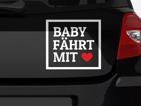 Autoaufkleber Baby fährt mit Autoaufkleber Baby fährt mit