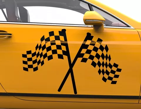 Autoaufkleber Classic Racing Flag Autoaufkleber Classic Racing Flag