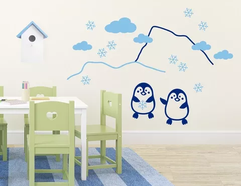 Wandtattoo Die kleinen Pinguine