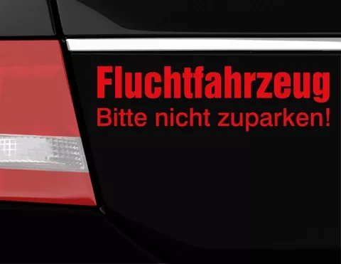 Autoaufkleber Fluchtfahrzeug Autoaufkleber Fluchtfahrzeug