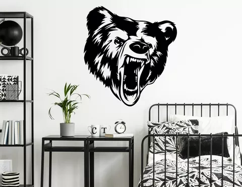 Wandtattoo „Angry Grizzly“ verleiht volle Grizzlybären-Power Wandtattoo „Angry Grizzly“ verleiht volle Grizzlybären-Power