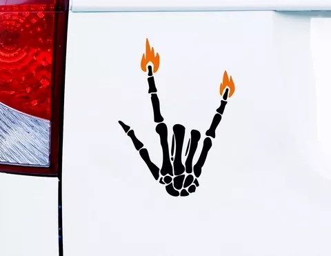 Autoaufkleber "Burning Bones" coole Skeletthand mit Flammen Autoaufkleber "Burning Bones" coole Skeletthand mit Flammen